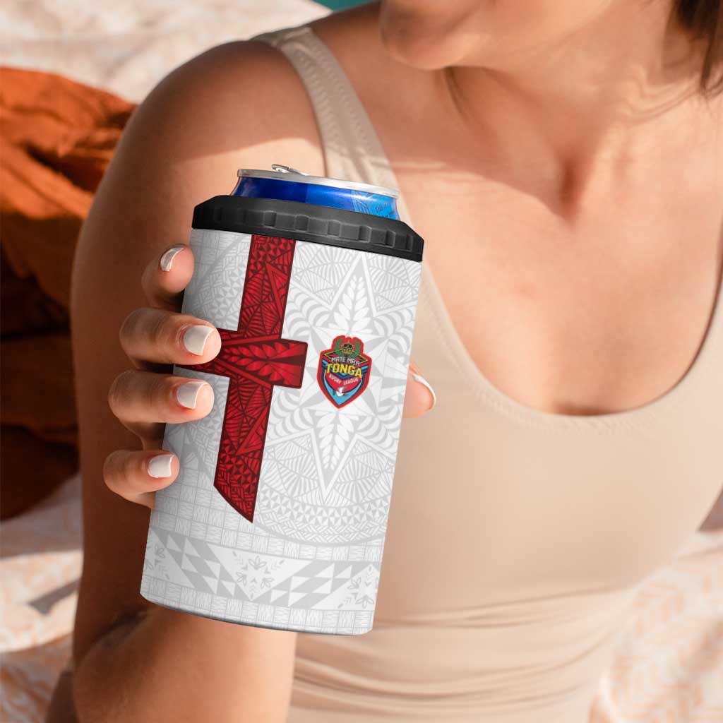 Tonga Ngatu Art Rugby Mate Ma'a 4 in 1 Can Cooler Tumbler - Polynesian Pride