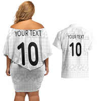 Custom Tonga Ngatu Art Rugby Mate Ma'a Couples Matching Off Shoulder Short Dress and Hawaiian Shirt - Polynesian Pride