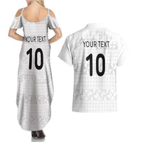 Custom Tonga Ngatu Art Rugby Mate Ma'a Couples Matching Summer Maxi Dress and Hawaiian Shirt - Polynesian Pride