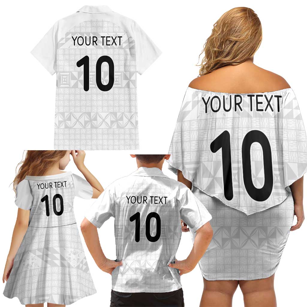 Custom Tonga Ngatu Art Rugby Mate Ma'a Family Matching Off Shoulder Short Dress and Hawaiian Shirt - Polynesian Pride