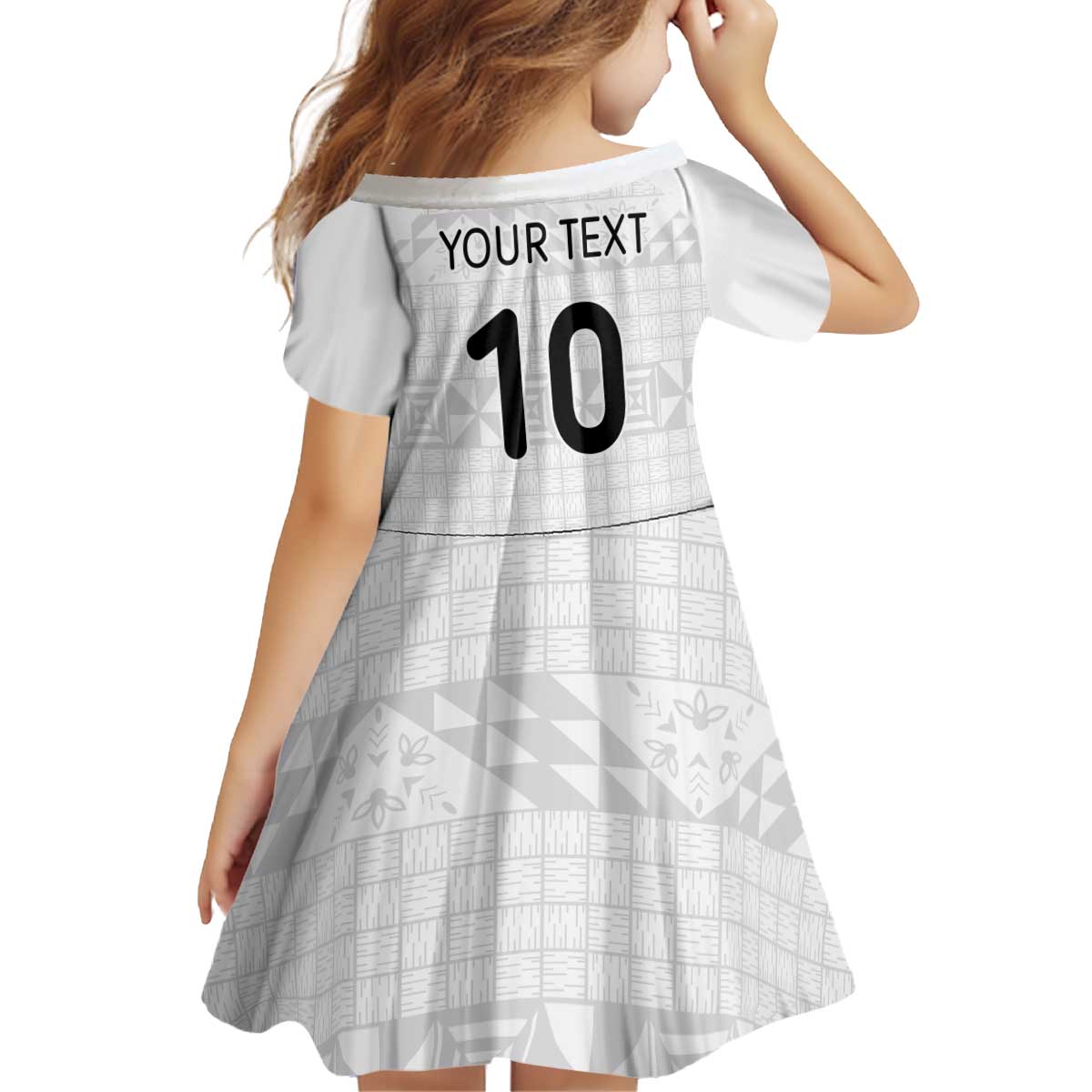 Custom Tonga Ngatu Art Rugby Mate Ma'a Kid Short Sleeve Dress - Polynesian Pride