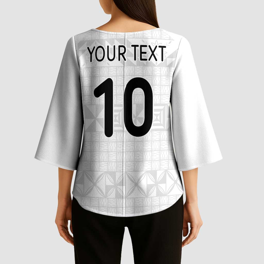 Custom Tonga Ngatu Art Rugby Mate Ma'a Kimono Sleeve Blouse - Polynesian Pride