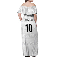 Custom Tonga Ngatu Art Rugby Mate Ma'a Off Shoulder Maxi Dress - Polynesian Pride