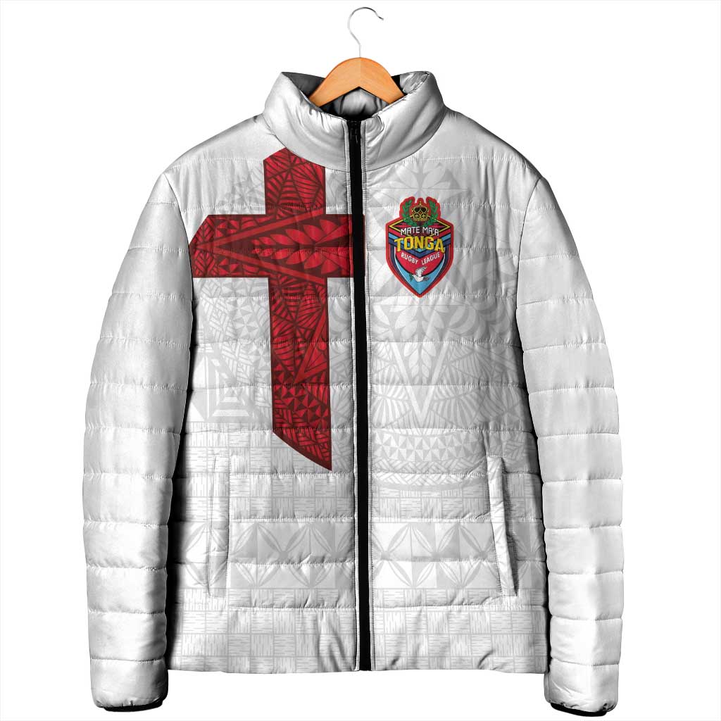 Custom Tonga Ngatu Art Rugby Mate Ma'a Padded Jacket - Polynesian Pride