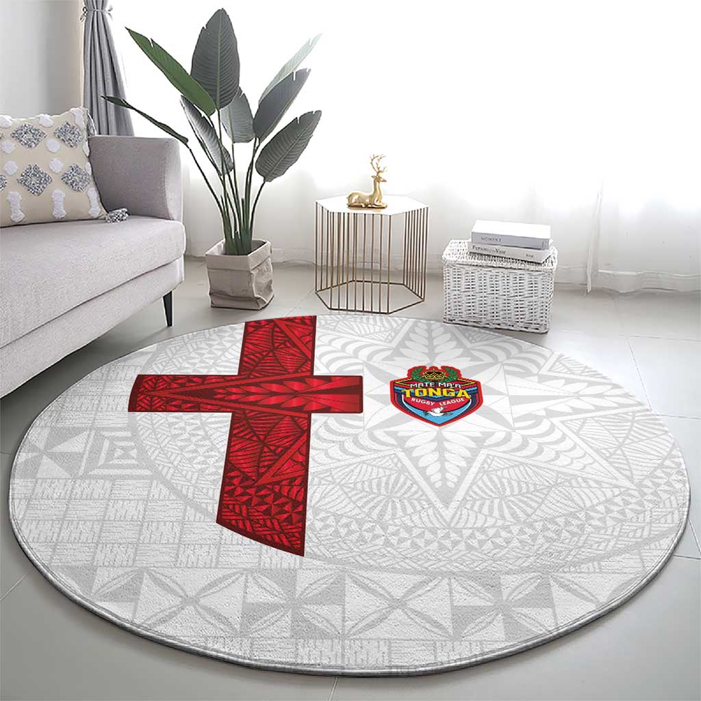 Tonga Ngatu Art Rugby Mate Ma'a Round Carpet - Polynesian Pride