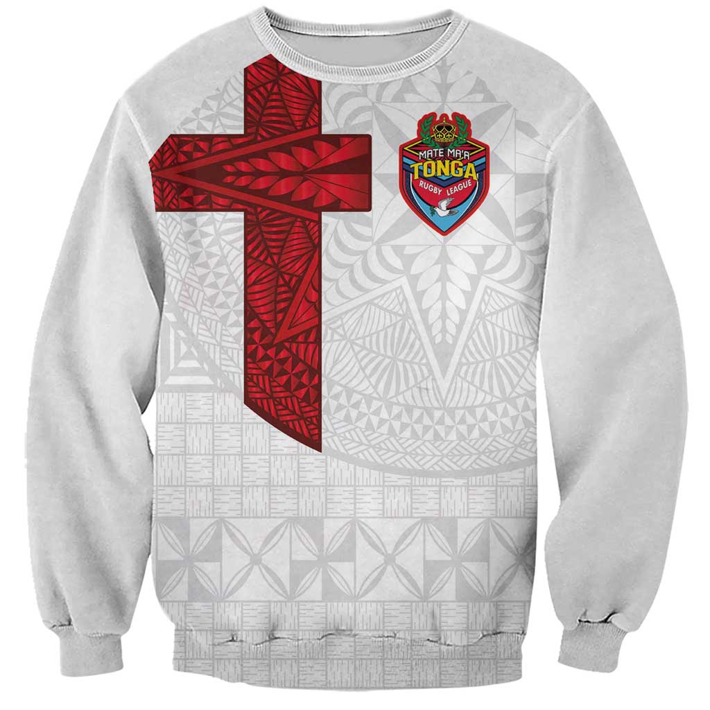 Custom Tonga Ngatu Art Rugby Mate Ma'a Sweatshirt - Polynesian Pride