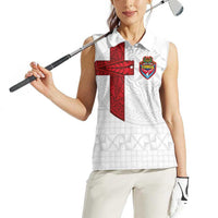 Custom Tonga Ngatu Art Rugby Mate Ma'a Women Sleeveless Polo Shirt - Polynesian Pride