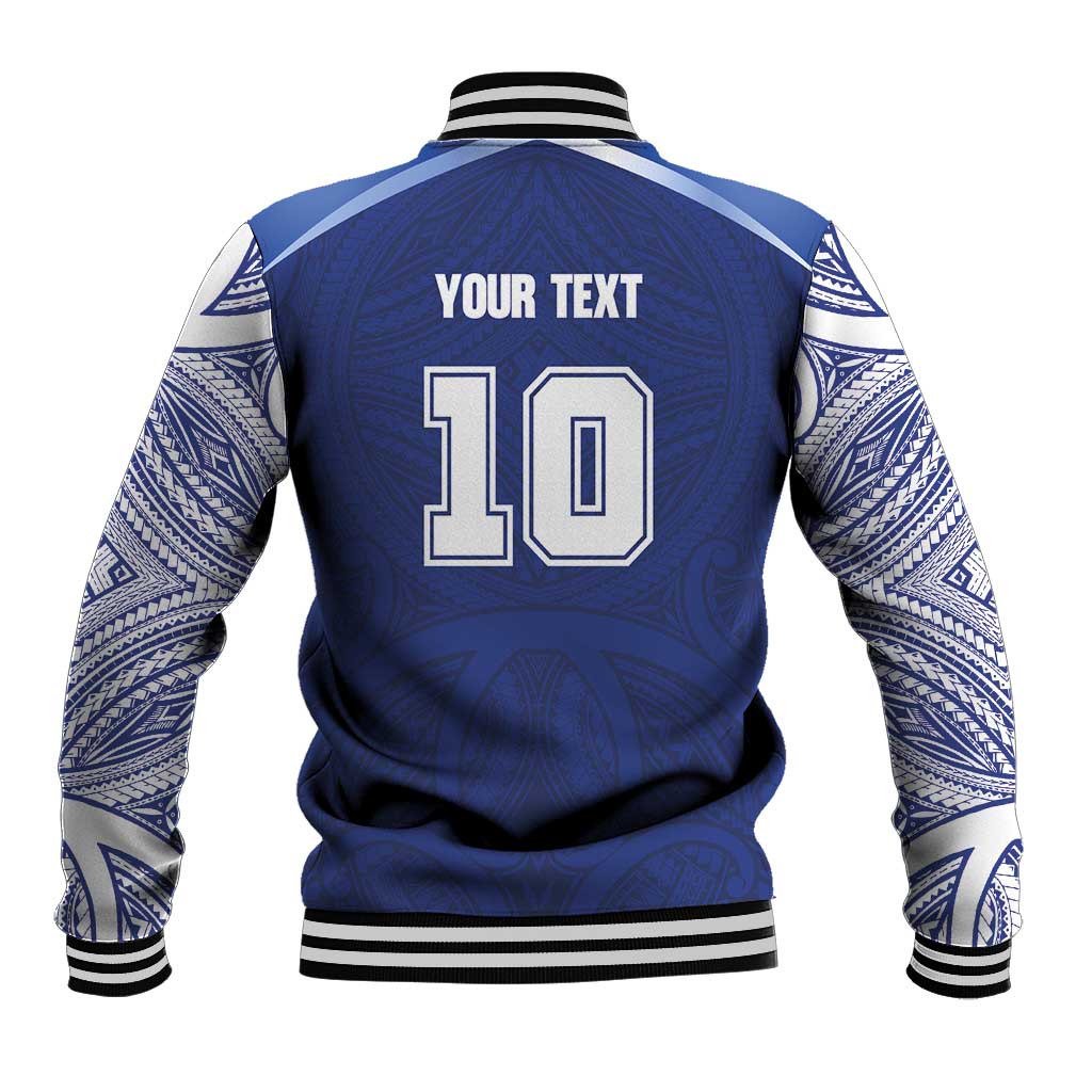 Custom Samoa Rugby Baseball Jacket Pacific Motifs - Polynesian Pride