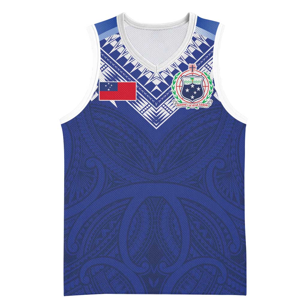 Custom Samoa Rugby Basketball Jersey Pacific Motifs - Polynesian Pride