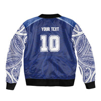 Custom Samoa Rugby Bomber Jacket Pacific Motifs - Polynesian Pride