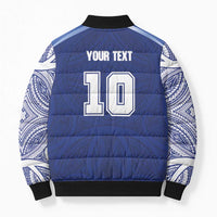 Custom Samoa Rugby Bomber Puffer Jacket Pacific Motifs - Polynesian Pride