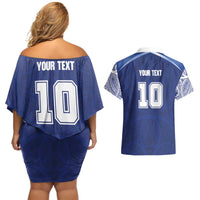 Custom Samoa Rugby Couples Matching Off Shoulder Short Dress and Hawaiian Shirt Pacific Motifs - Polynesian Pride