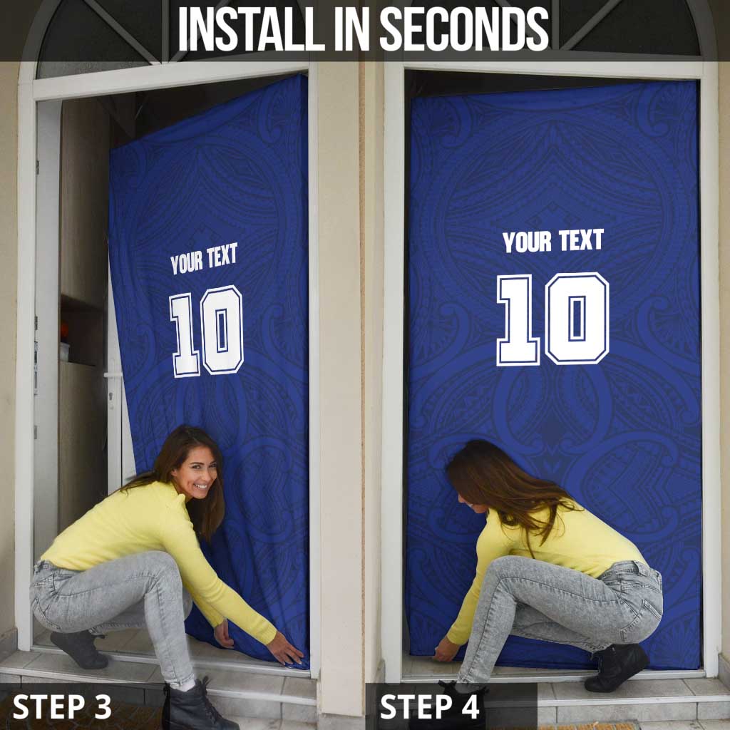 Custom Samoa Rugby Door Cover Pacific Motifs - Polynesian Pride