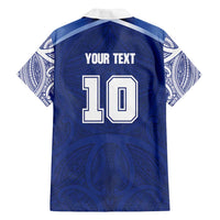 Custom Samoa Rugby Family Matching Off Shoulder Short Dress and Hawaiian Shirt Pacific Motifs - Polynesian Pride