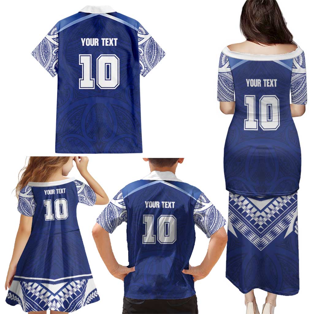 Custom Samoa Rugby Family Matching Puletasi and Hawaiian Shirt Pacific Motifs - Polynesian Pride