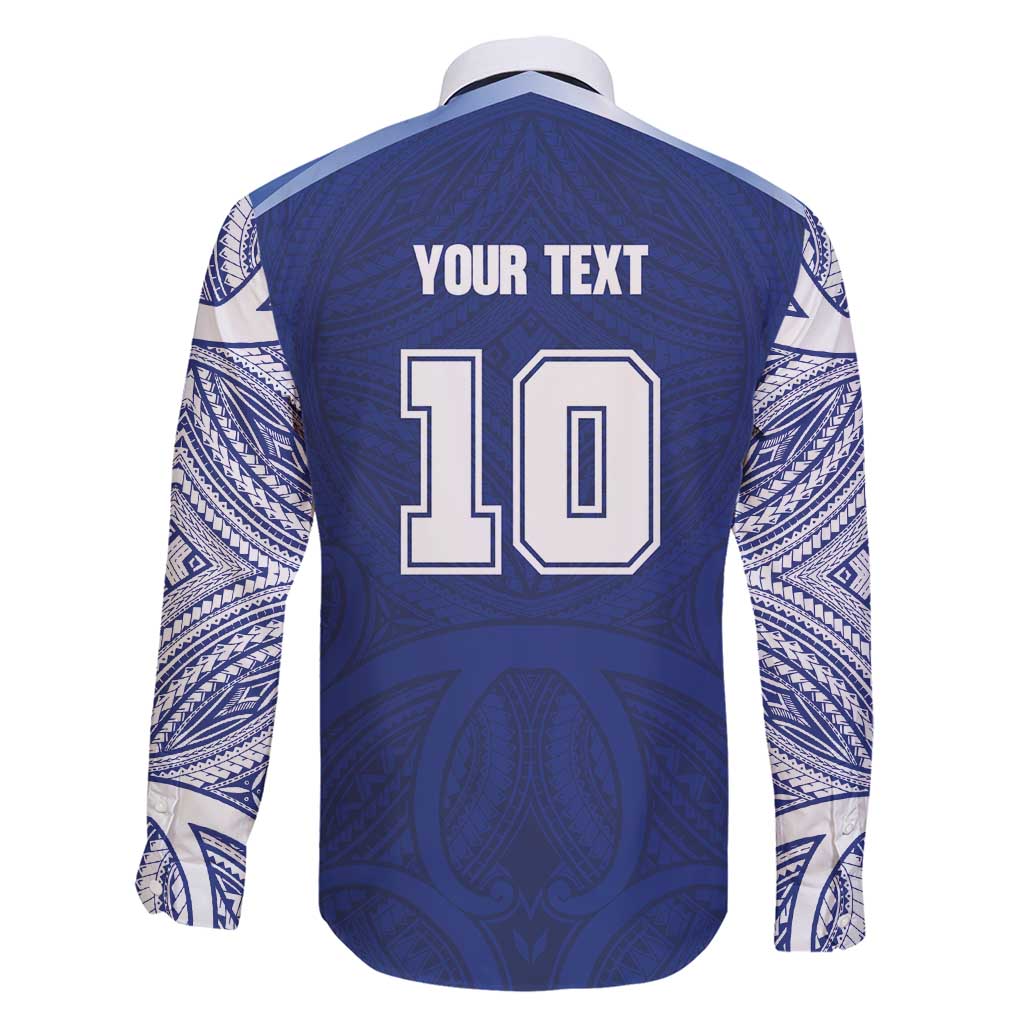 Custom Samoa Rugby Family Matching Short Sleeve Bodycon Dress and Hawaiian Shirt Pacific Motifs - Polynesian Pride