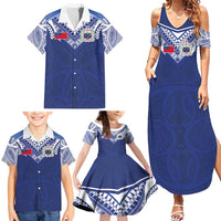 Custom Samoa Rugby Family Matching Summer Maxi Dress and Hawaiian Shirt Pacific Motifs - Polynesian Pride