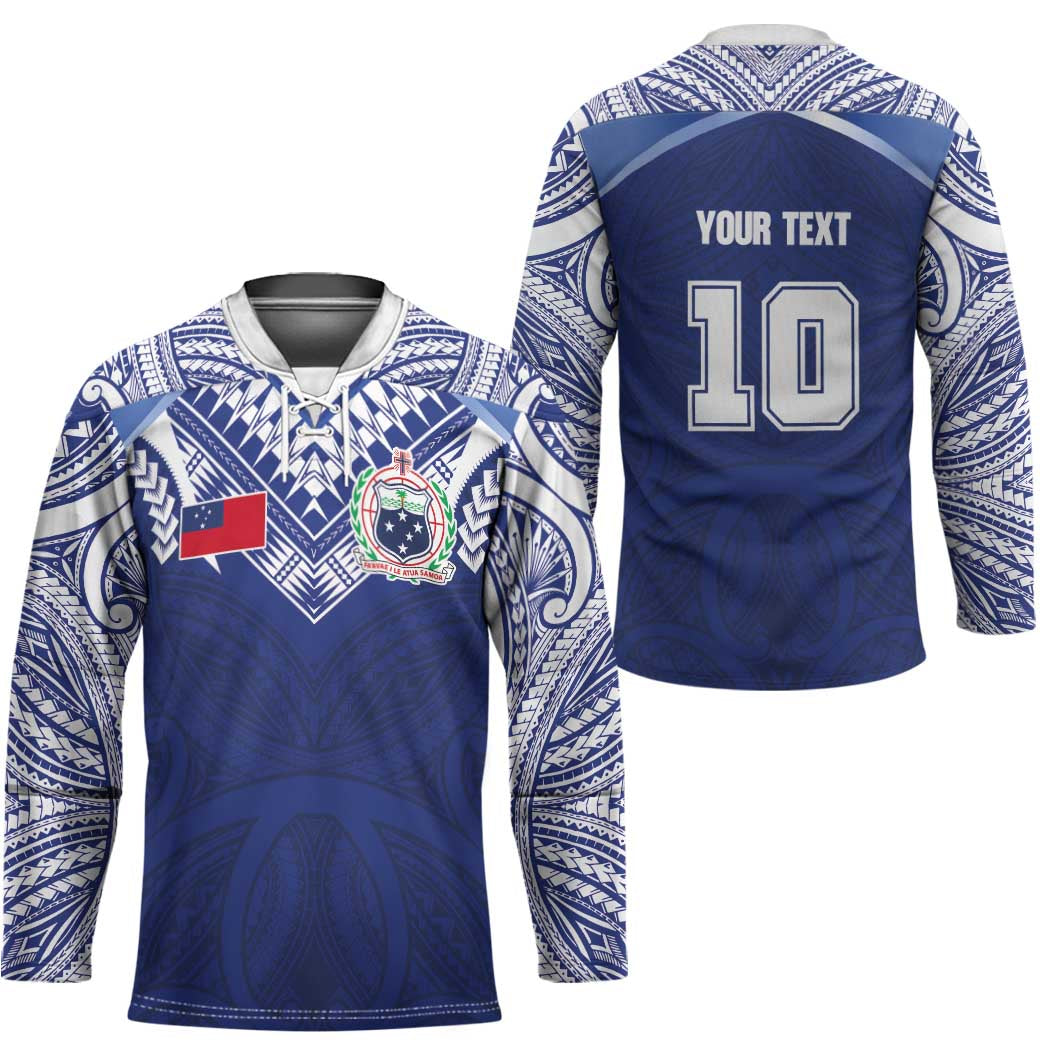 Custom Samoa Rugby Hockey Jersey Pacific Motifs - Polynesian Pride
