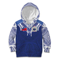 Custom Samoa Rugby Kid Hoodie Pacific Motifs - Polynesian Pride
