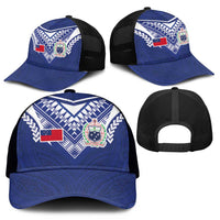 Samoa Rugby Mesh Trucker Cap Pacific Motifs - Polynesian Pride