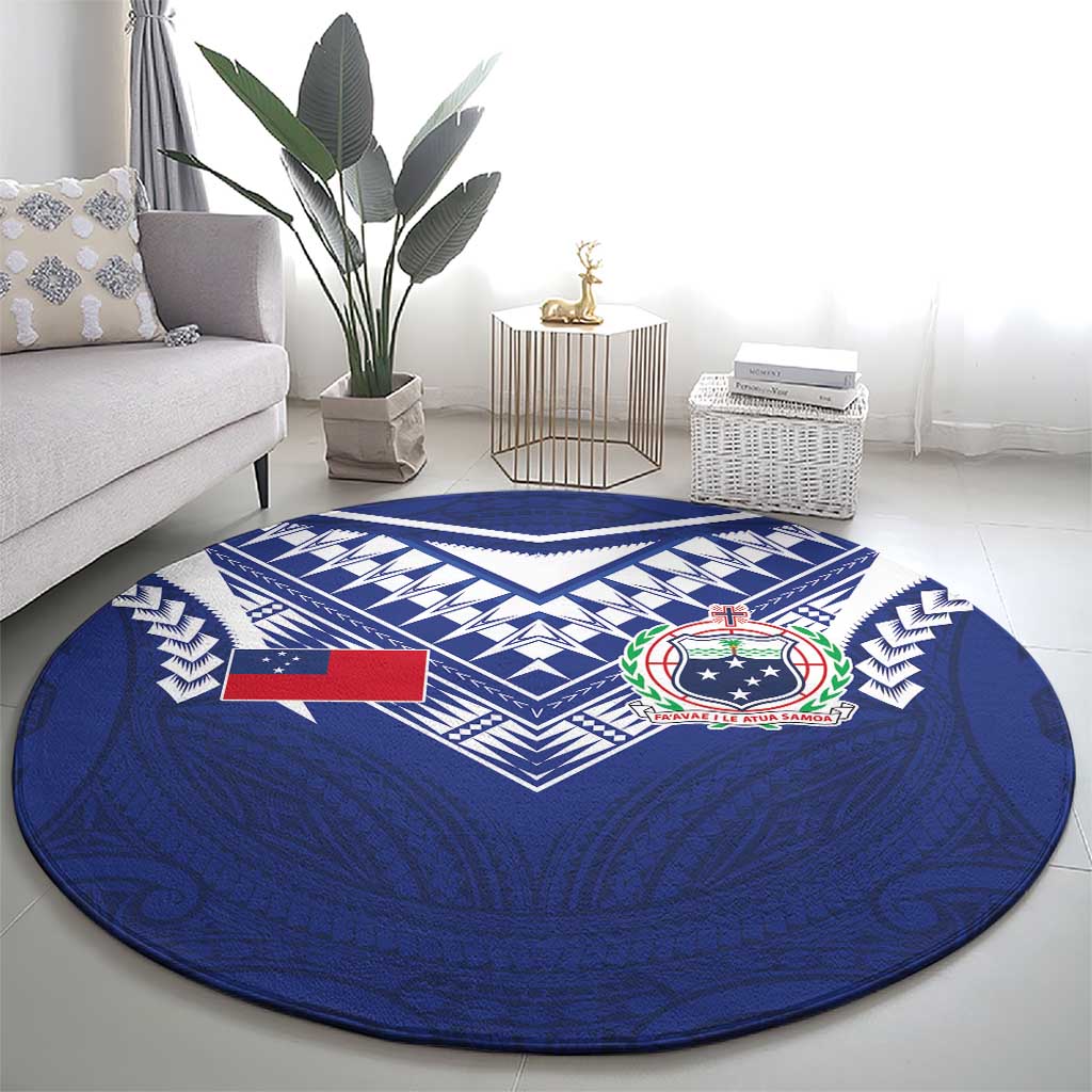 Samoa Rugby Round Carpet Pacific Motifs - Polynesian Pride