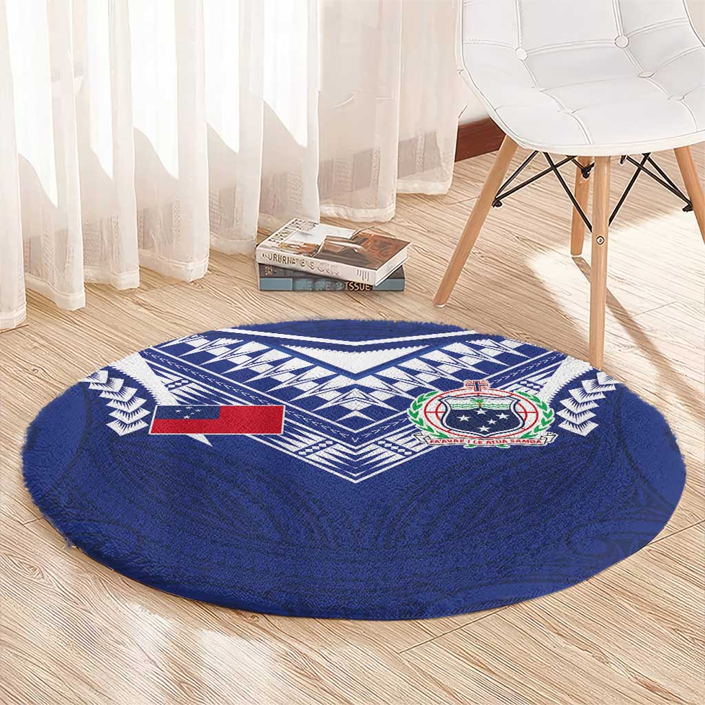 Samoa Rugby Round Carpet Pacific Motifs - Polynesian Pride