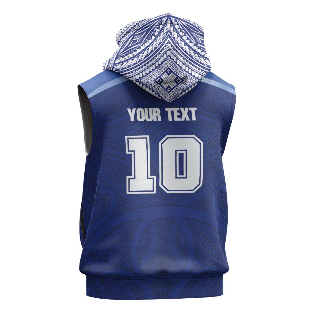 Custom Samoa Rugby Sleeveless Hoodie Pacific Motifs - Polynesian Pride