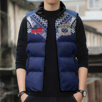 Custom Samoa Rugby Sleeveless Puffer Jacket Pacific Motifs - Polynesian Pride