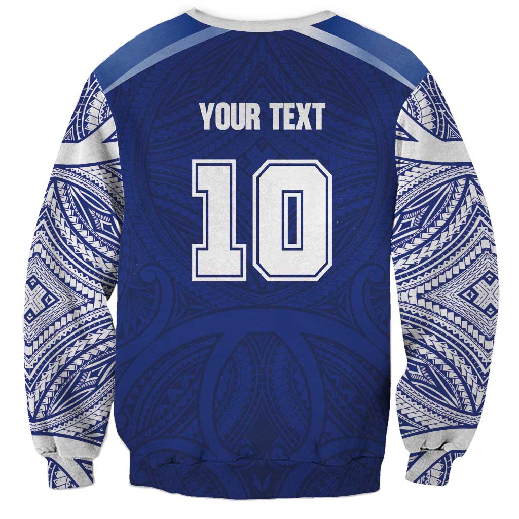 Custom Samoa Rugby Sweatshirt Pacific Motifs - Polynesian Pride