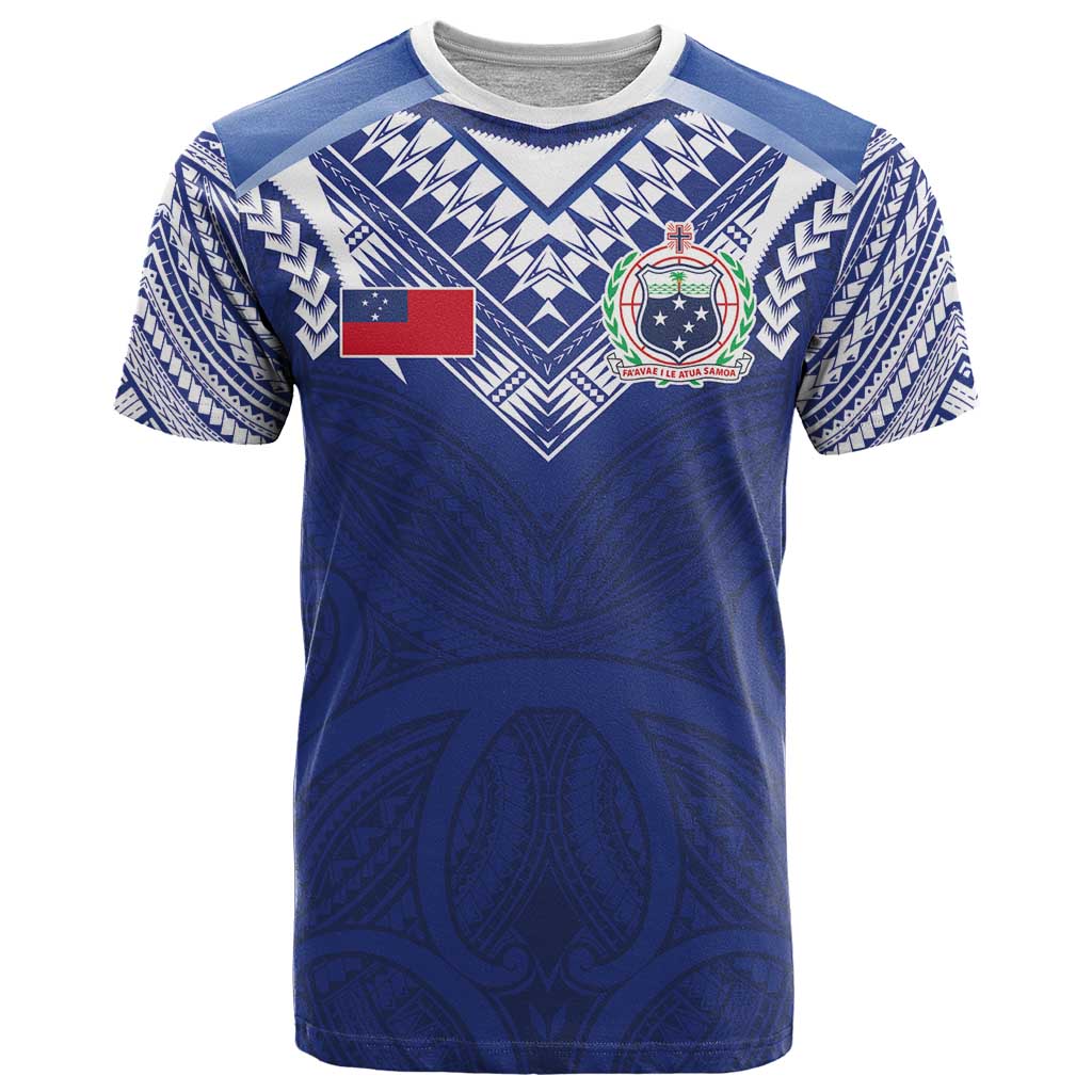 Custom Samoa Rugby T Shirt Pacific Motifs - Polynesian Pride