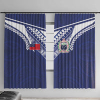 Samoa Rugby Window Curtain Pacific Motifs - Polynesian Pride