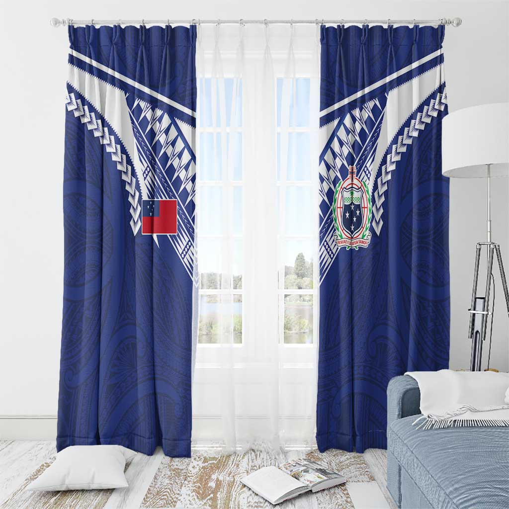 Samoa Rugby Window Curtain Pacific Motifs - Polynesian Pride