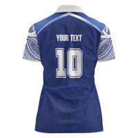 Custom Samoa Rugby Women Polo Shirt Pacific Motifs - Polynesian Pride