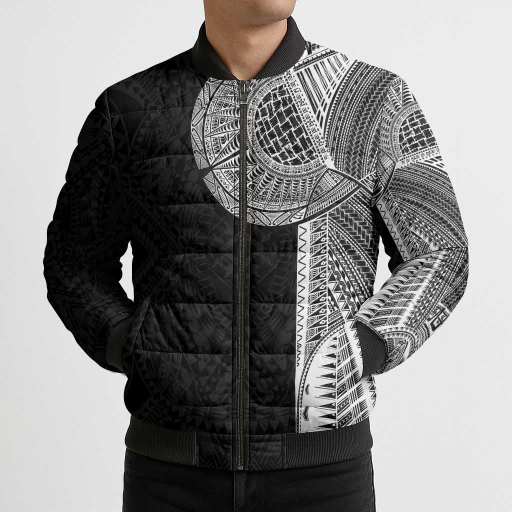 Samoan Tatau Bomber Puffer Jacket Art Tribal Traditional Tattoos - Polynesian Pride