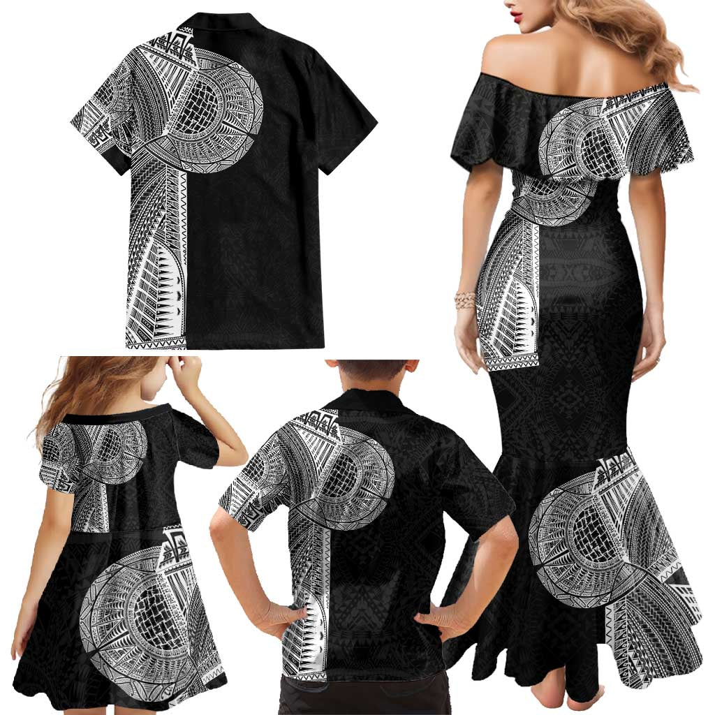 Samoan Tatau Family Matching Mermaid Dress and Hawaiian Shirt Art Tribal Traditional Tattoos - Polynesian Pride