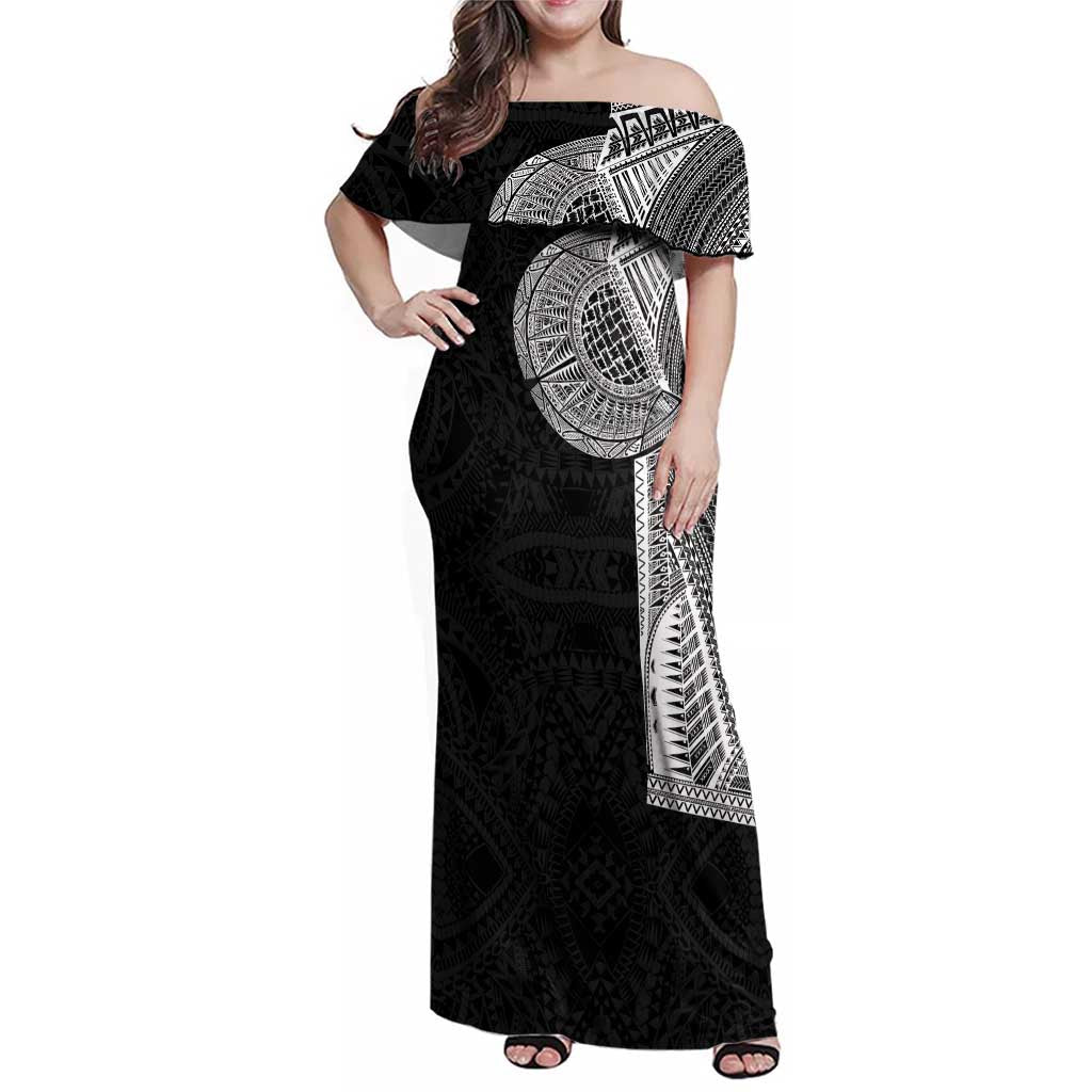 Samoan Tatau Family Matching Off Shoulder Maxi Dress and Hawaiian Shirt Art Tribal Traditional Tattoos - Polynesian Pride
