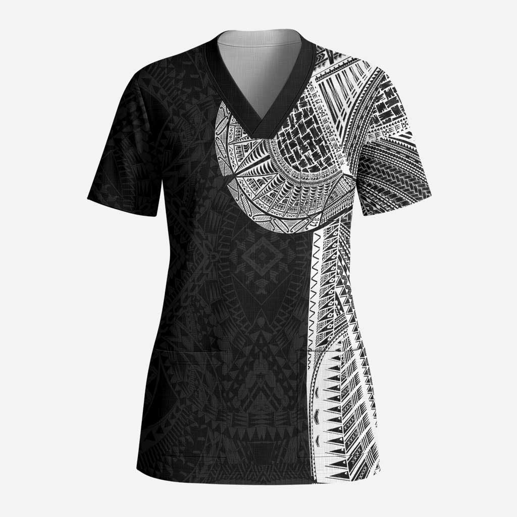 Samoan Tatau Scrub Top Art Tribal Traditional Tattoos - Polynesian Pride