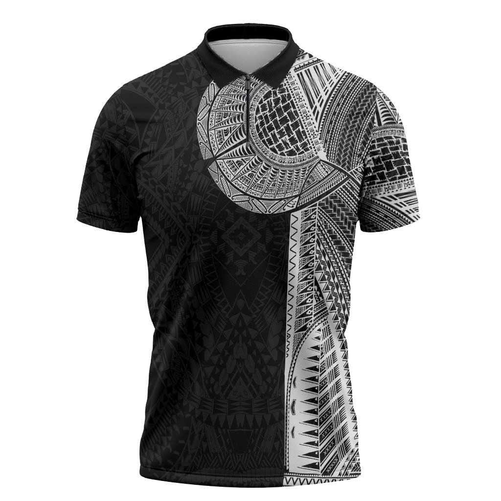 Samoan Tatau Zipper Polo Shirt Art Tribal Traditional Tattoos - Polynesian Pride