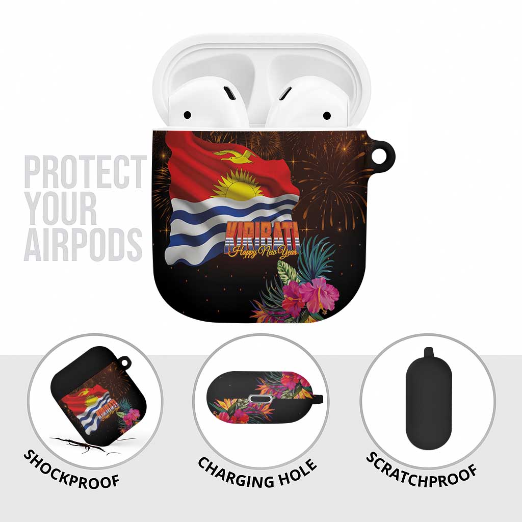 Kiribati Flag and Fireworks AirPods Case First Place Welcome the New Year - Polynesian Pride