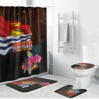 Kiribati Flag and Fireworks Bathroom Set First Place Welcome the New Year - Polynesian Pride