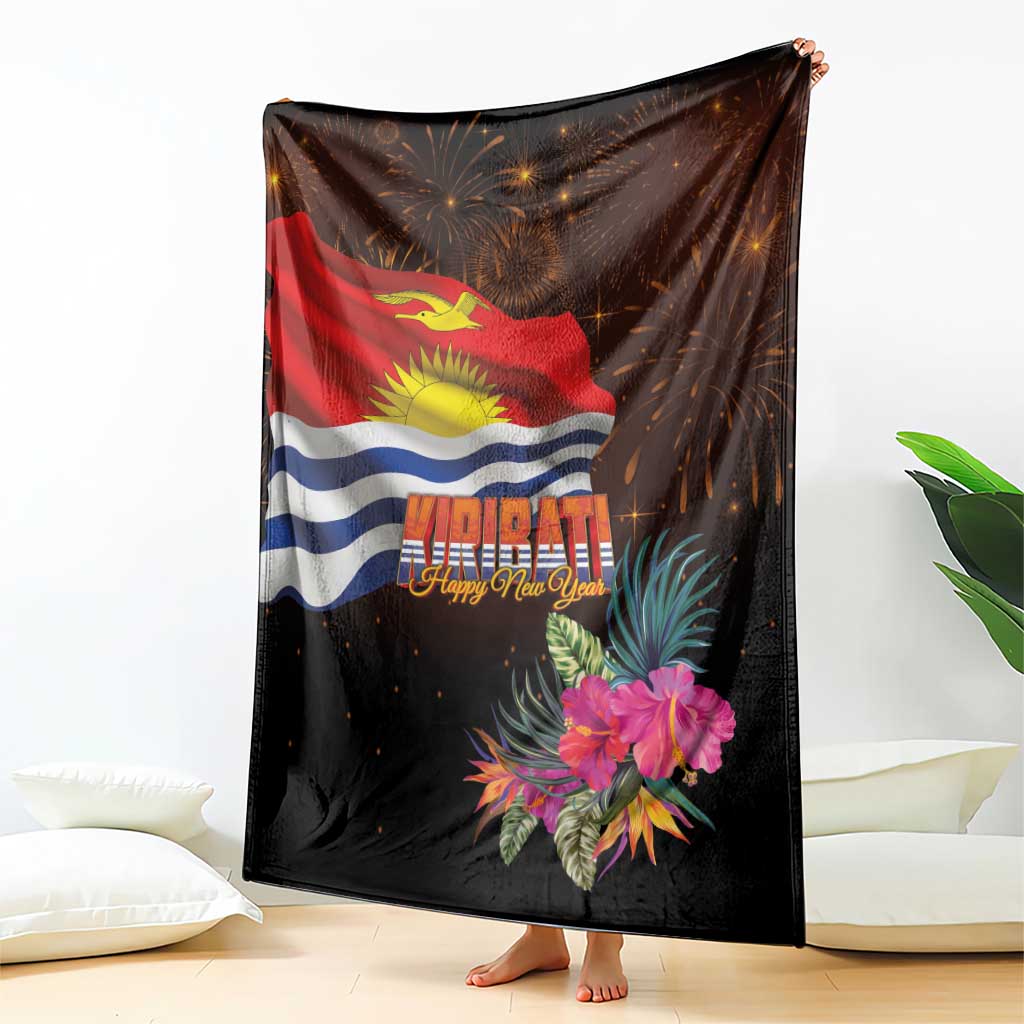 Kiribati Flag and Fireworks Blanket First Place Welcome the New Year - Polynesian Pride