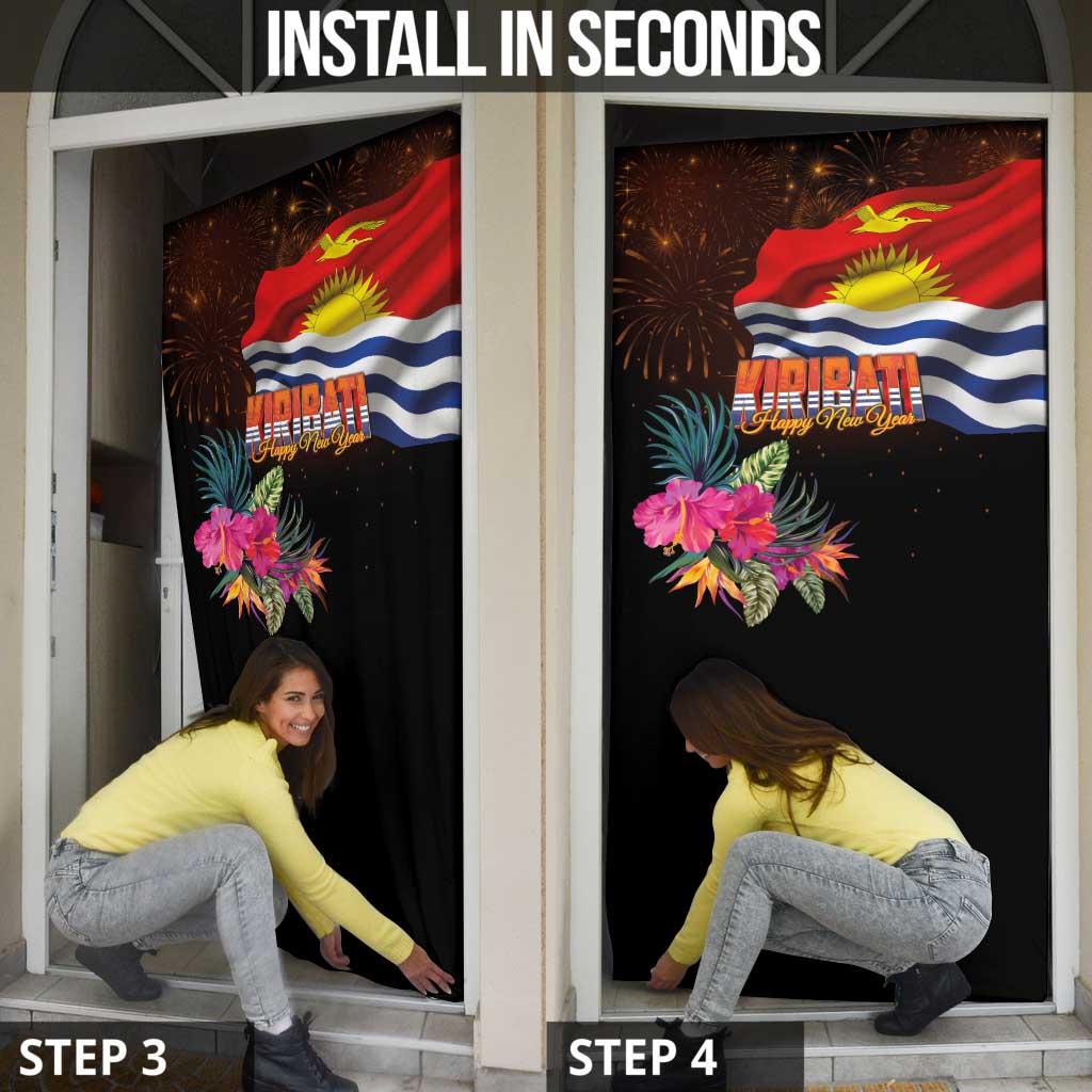 Kiribati Flag and Fireworks Door Cover First Place Welcome the New Year - Polynesian Pride