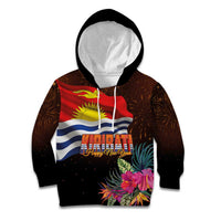 Kiribati Flag and Fireworks Kid Hoodie First Place Welcome the New Year - Polynesian Pride
