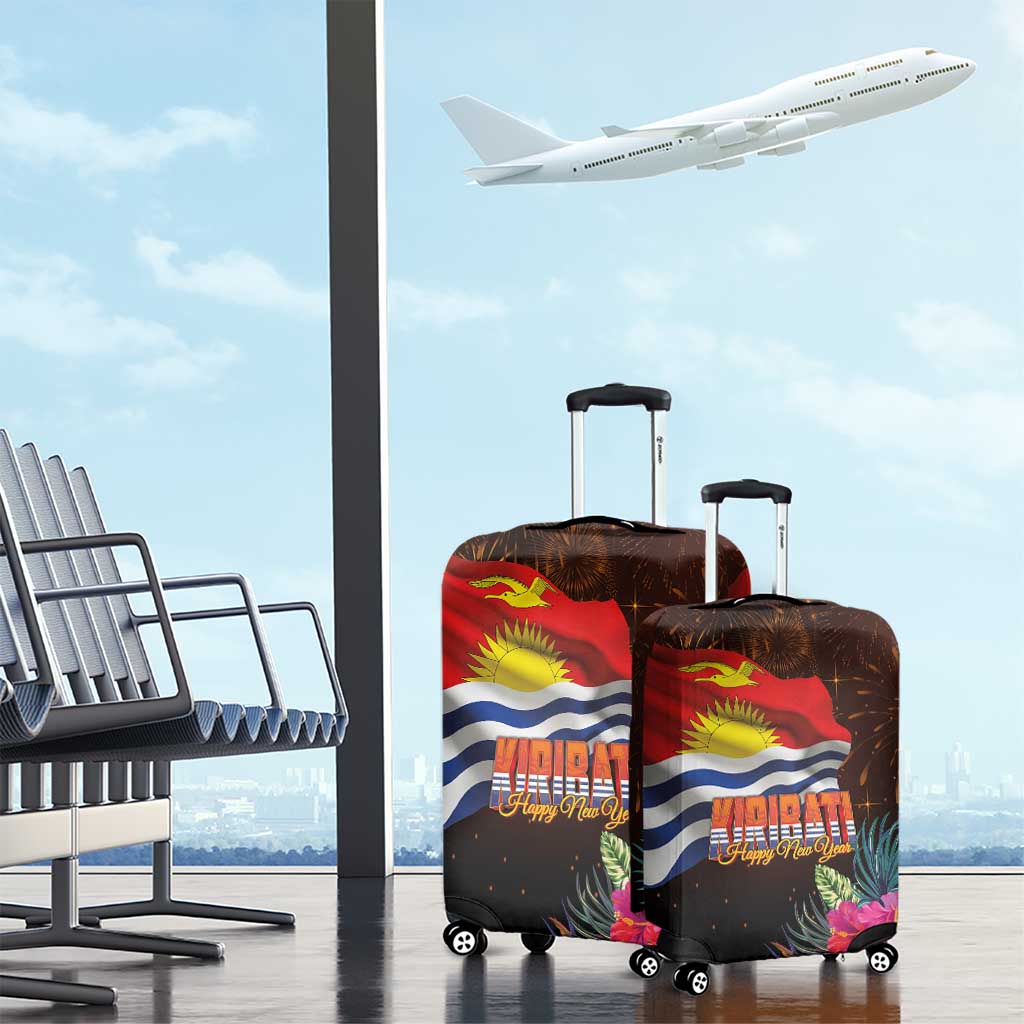 Kiribati Flag and Fireworks Luggage Cover First Place Welcome the New Year - Polynesian Pride