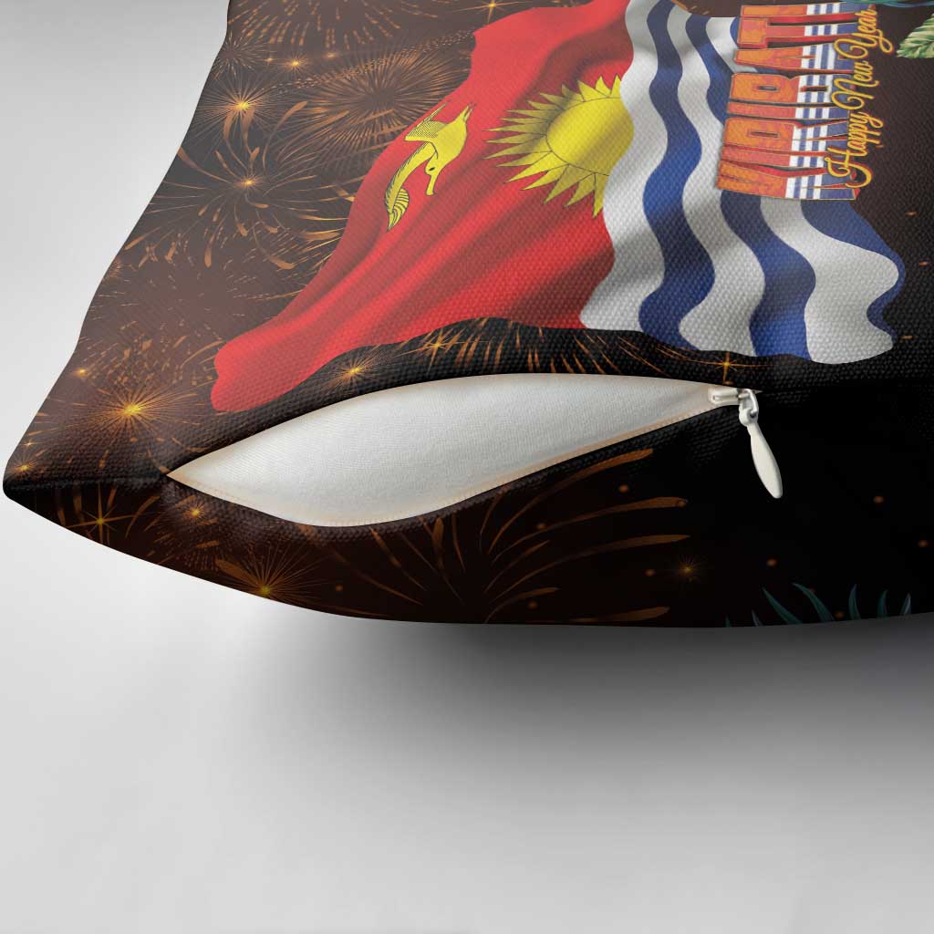 Kiribati Flag and Fireworks Pillow Cover First Place Welcome the New Year - Polynesian Pride
