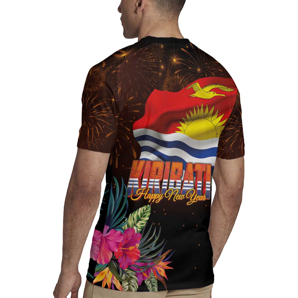 Kiribati Flag and Fireworks Rugby Jersey First Place Welcome the New Year - Polynesian Pride