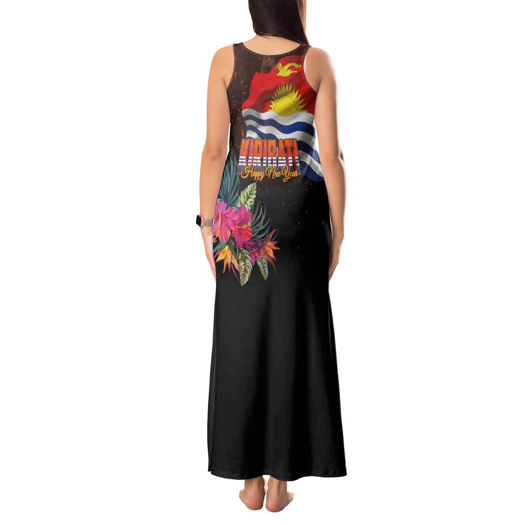 Kiribati Flag and Fireworks Tank Maxi Dress First Place Welcome the New Year - Polynesian Pride