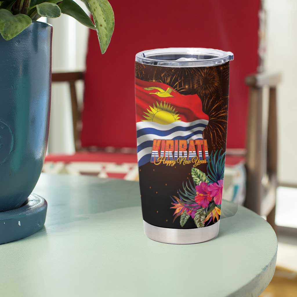 Kiribati Flag and Fireworks Tumbler Cup First Place Welcome the New Year - Polynesian Pride