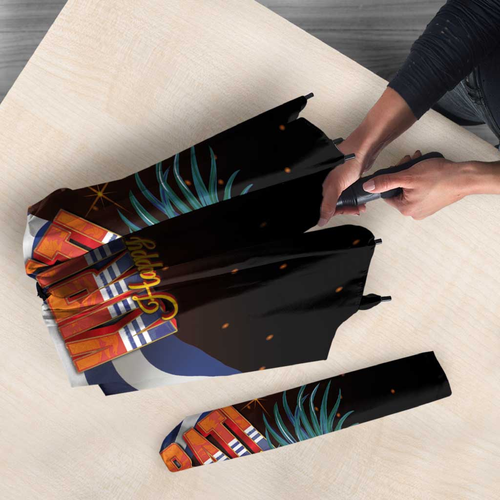 Kiribati Flag and Fireworks Umbrella First Place Welcome the New Year - Polynesian Pride