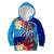 Personalised Haiti 220th Anniversary Independence Day Kid Hoodie Ayiti Flower with Polynesian Pattern LT03 Hoodie Blue - Polynesian Pride